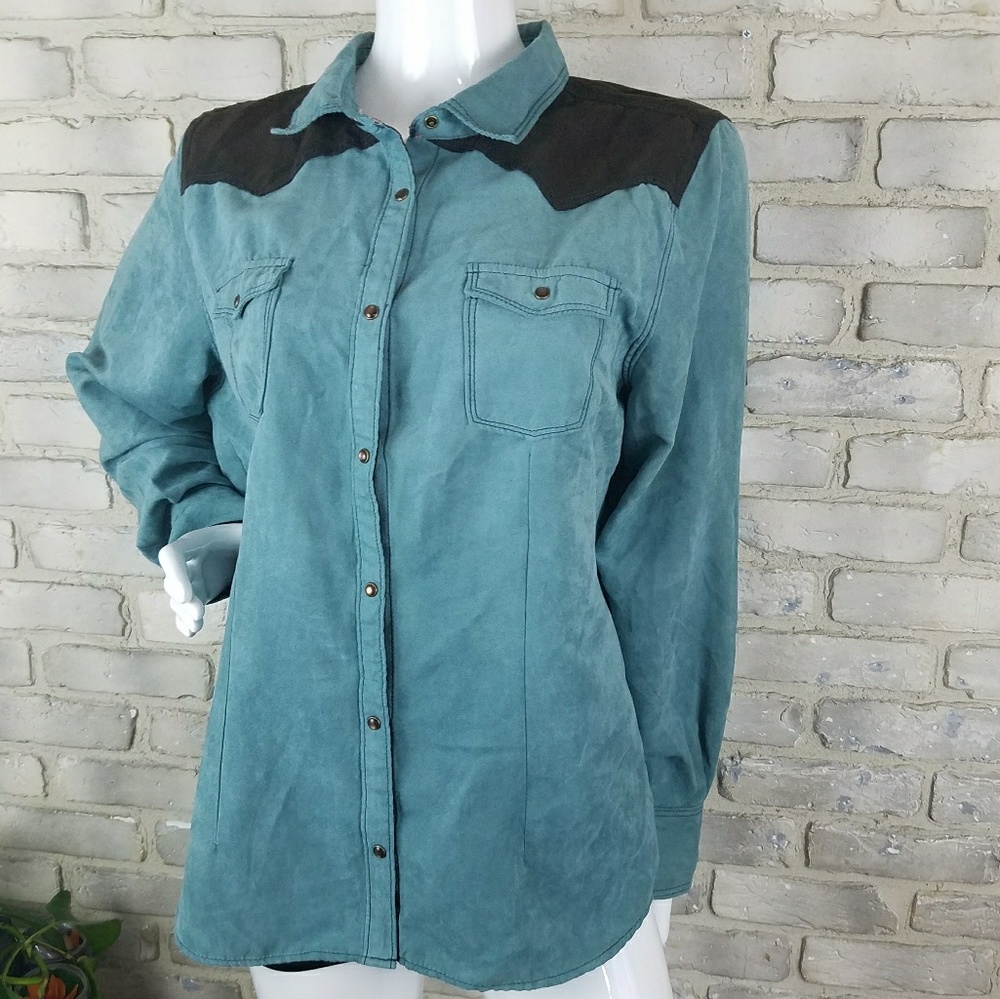 Western Shirt Sze XL Laguna Blue